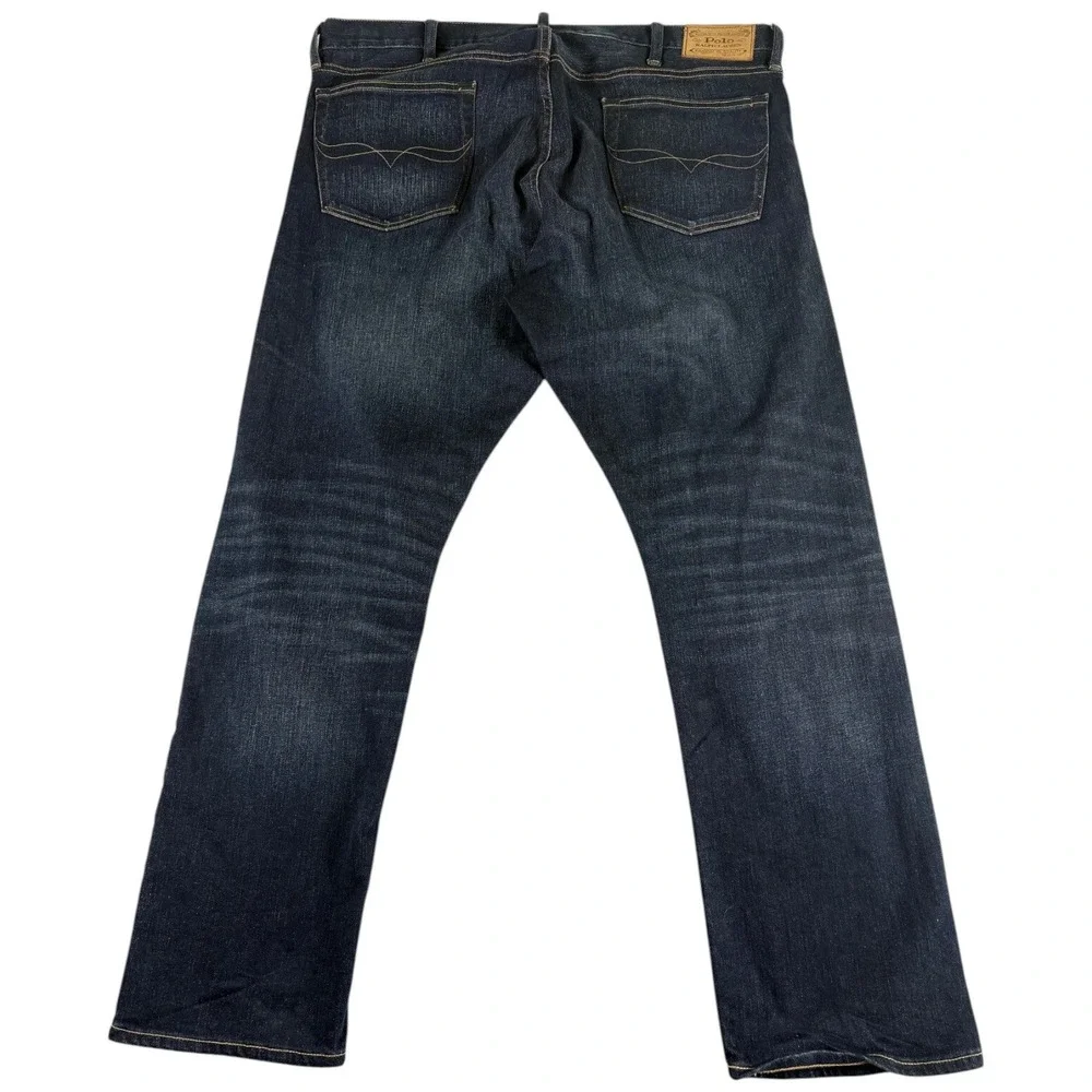 Polo Ralph Lauren Hampton Jeans Mens 38x30 Blue Denim Relaxed Fit Straight Leg